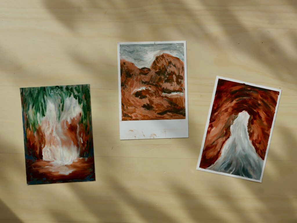 Works with oil pastels